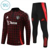 Sudadera De Entrenamiento Manchester United Cremallera De Cuarto 2024-25 Negra - Niño